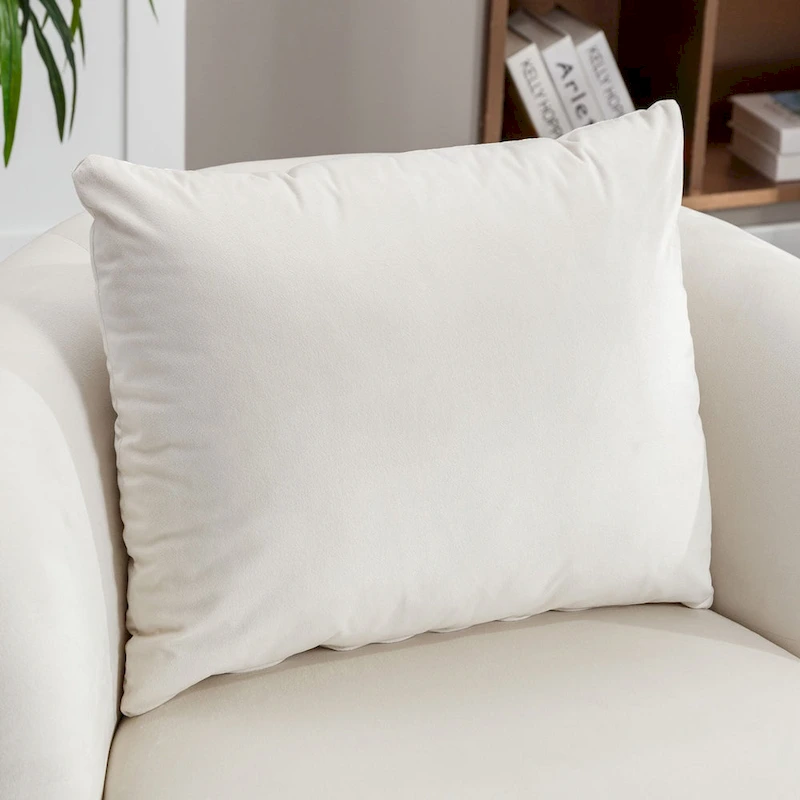 Swivel Barrel Chair with Lamb Wool Fabric