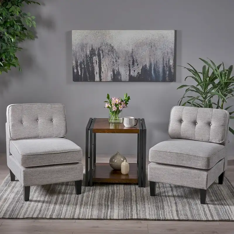 Crowningshield Fabric Slipper Chairs (Set of 2) by Christopher Knight Home