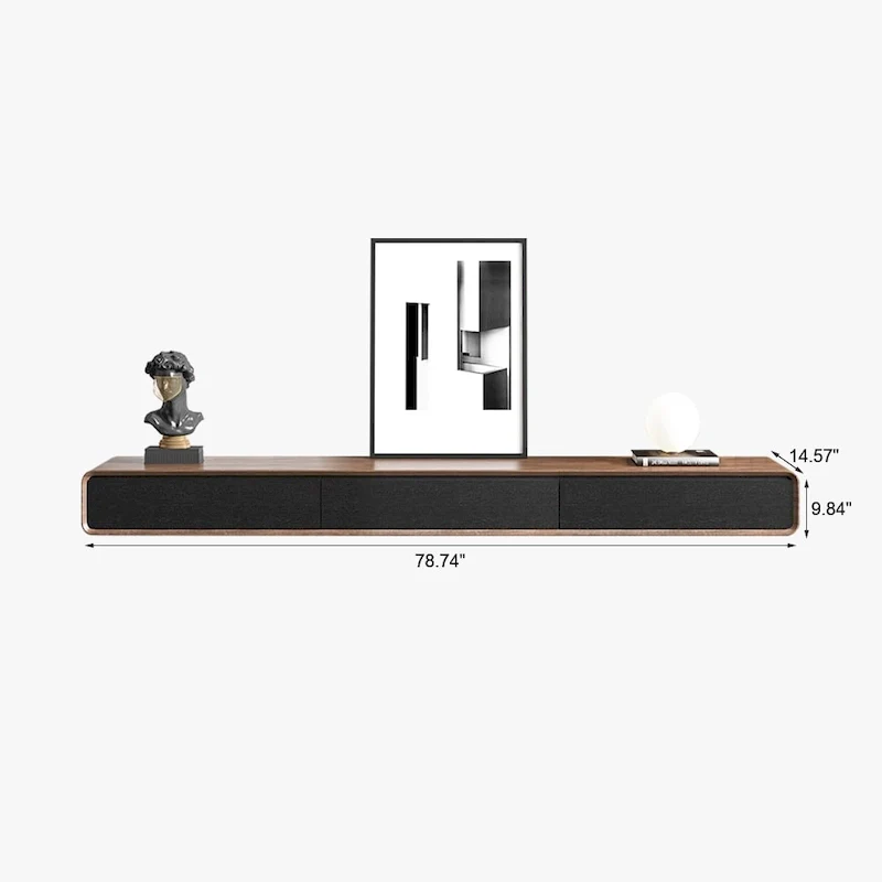 Floating TV Stand, Modern Wall-Mounted Entertainment Center with 3/4 Drawers, Solid Wood,Fully-Assembled