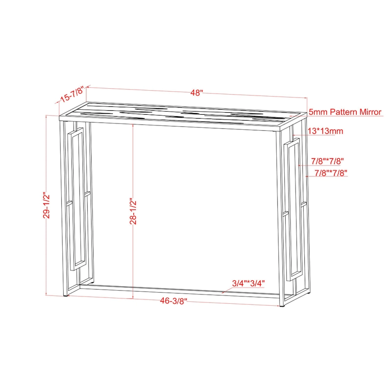 Glitterati Glam Chrome 48-inch Ripple Glass Sofa Table by Furniture of America