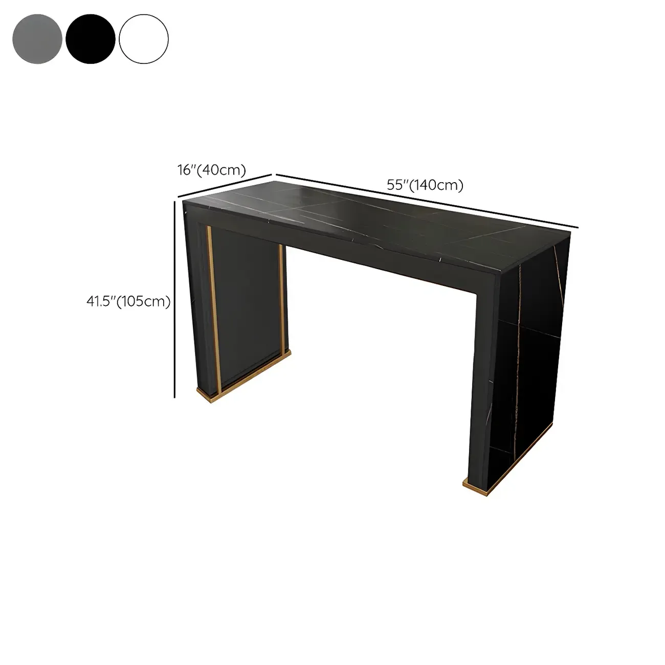 Modern White Stone Top Wood Dual-Pedestal Bar Tables