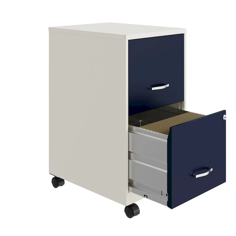 Space Solutions Pearl White 2-drawer Mobile File Cabinet