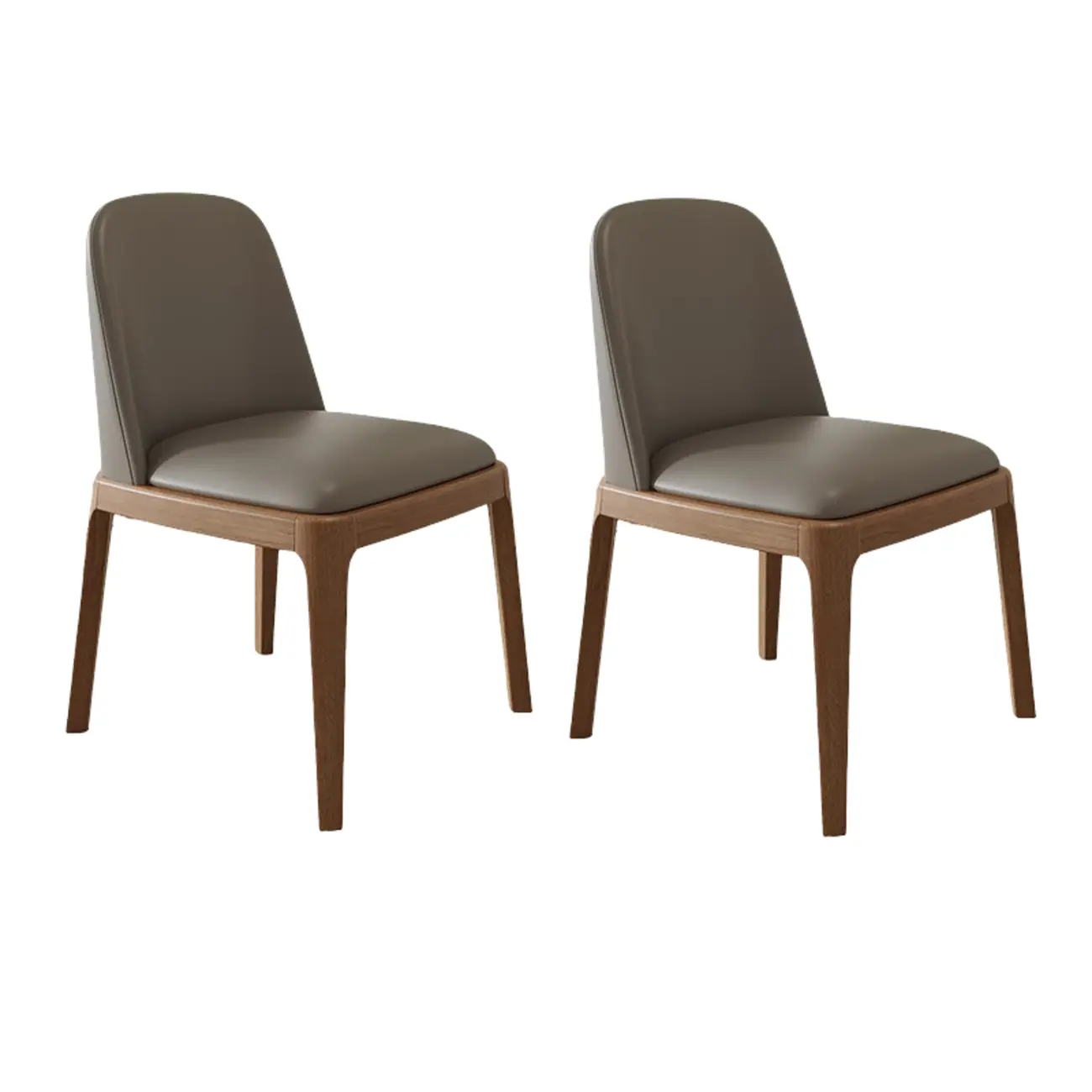 Modern Rubber Wood Upholstered Dining Chair Set of 2
