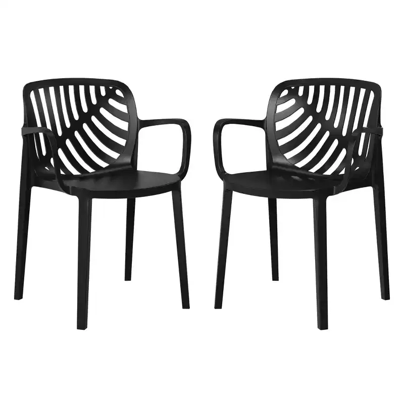 WestinTrends Playa Outdoor Modern Stackable Patio Dining Armchairs (Set of 2)