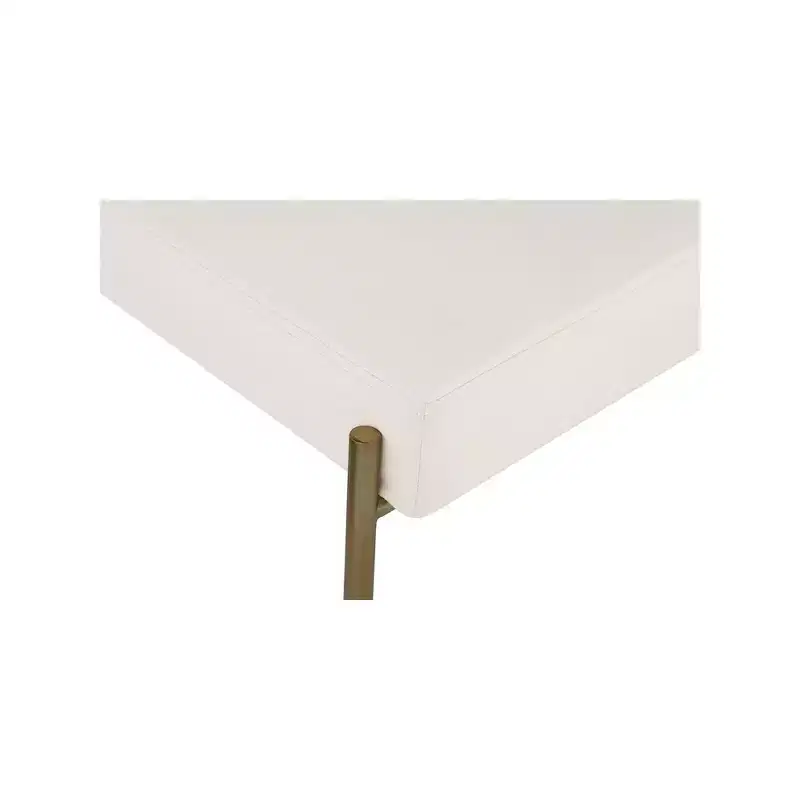 Cream Velvet & Vegan Leather Counter Stool, Armless, Seats 1