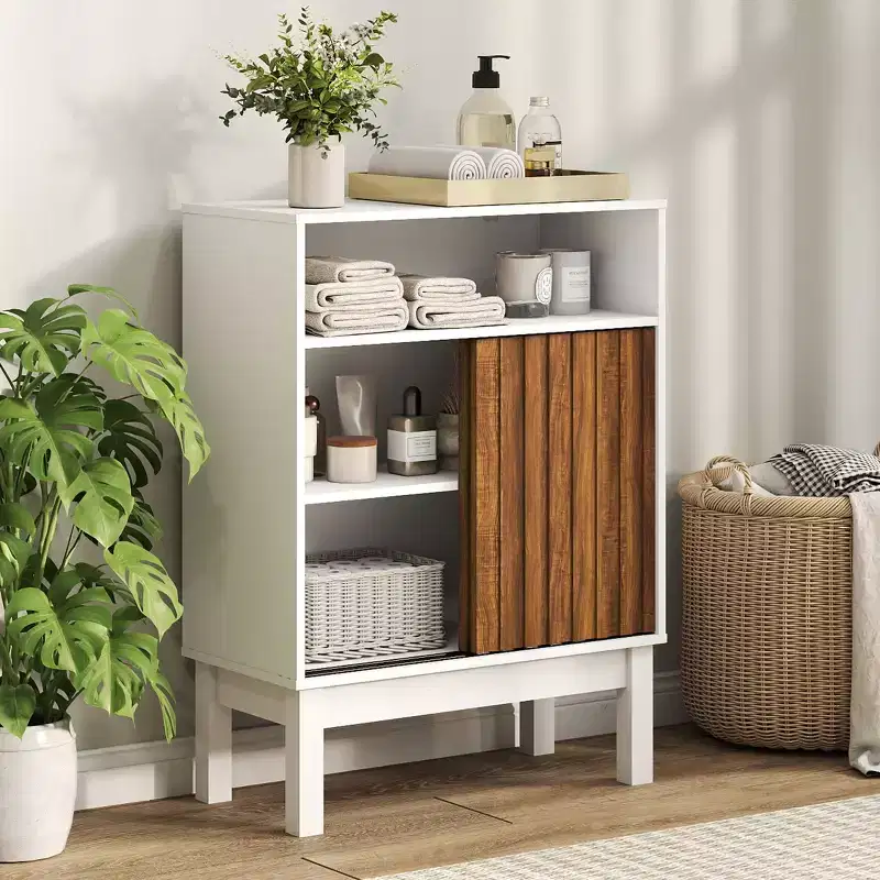 Skyzoo Over-the-Toilet Storage CabinetSpace-Saving Bathroom Organizer for Small Spaces, White