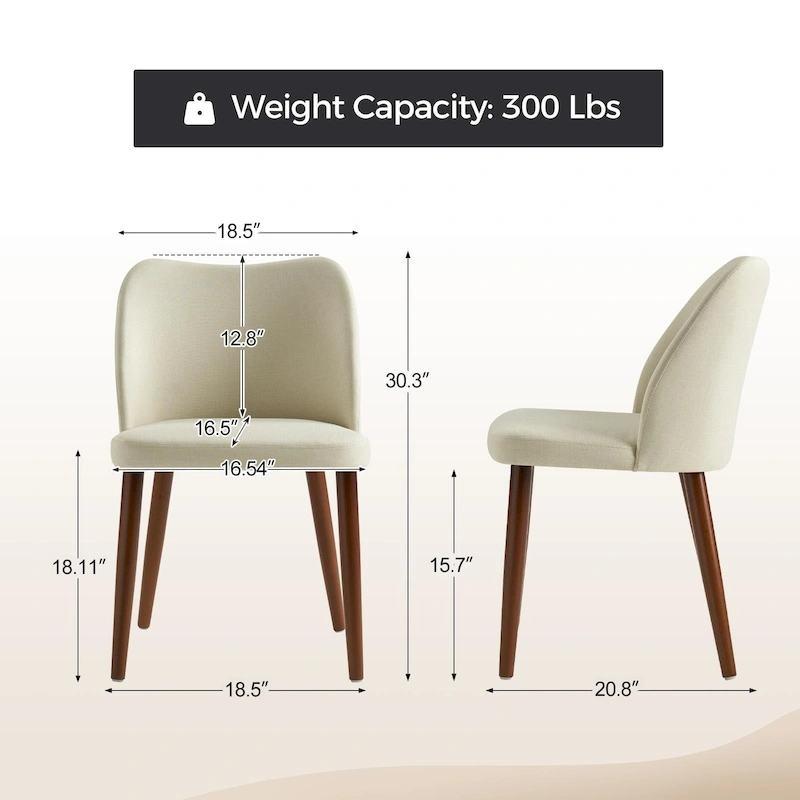 Melisa Upholstered Solid Wood Dining Chair Set of 2 by HULALA HOME