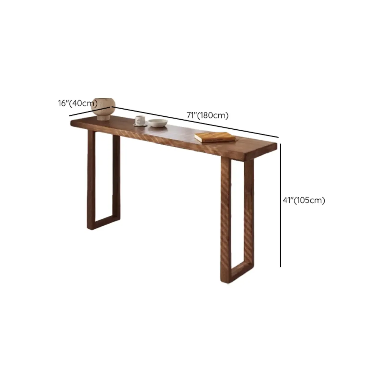 Casual Brown Wood Sled Base Bar Table