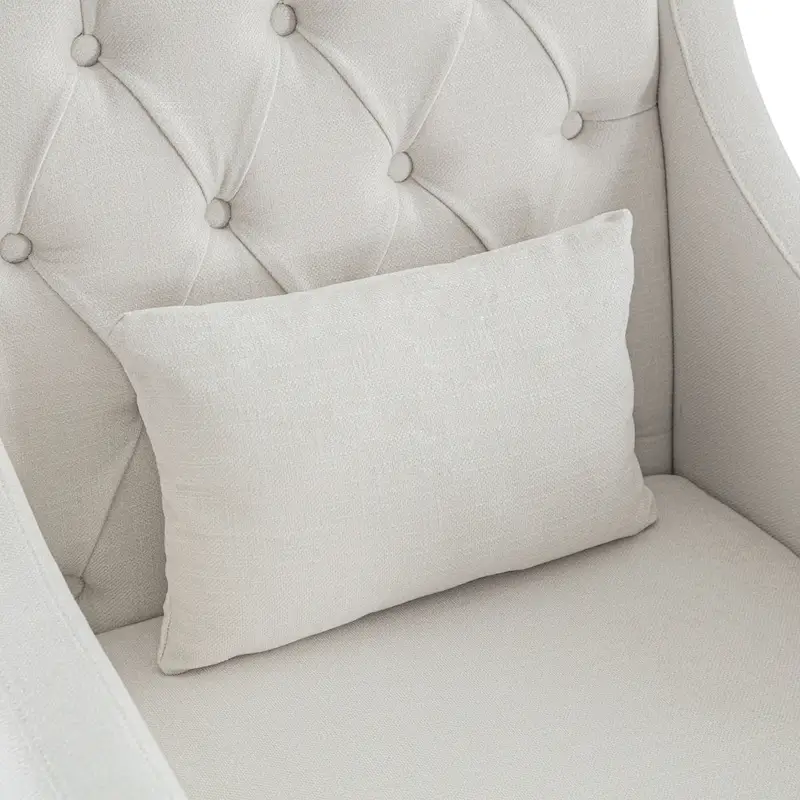 Upholstered Accent Armchair with Lumbar Pillow