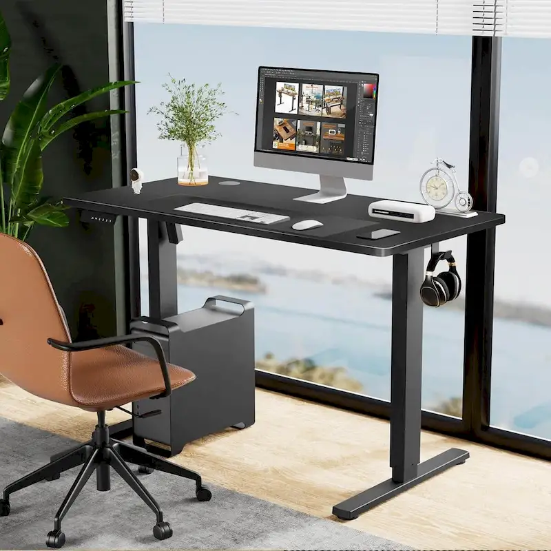 Electric Height Adjustable Standing Desk,Sit to Stand Ergonomic Computer Desk, 55 x 24