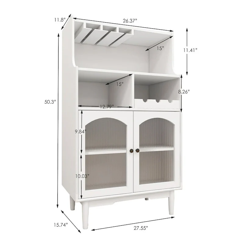 Wine Cabinet with Removable Wine Rack - Grey/White