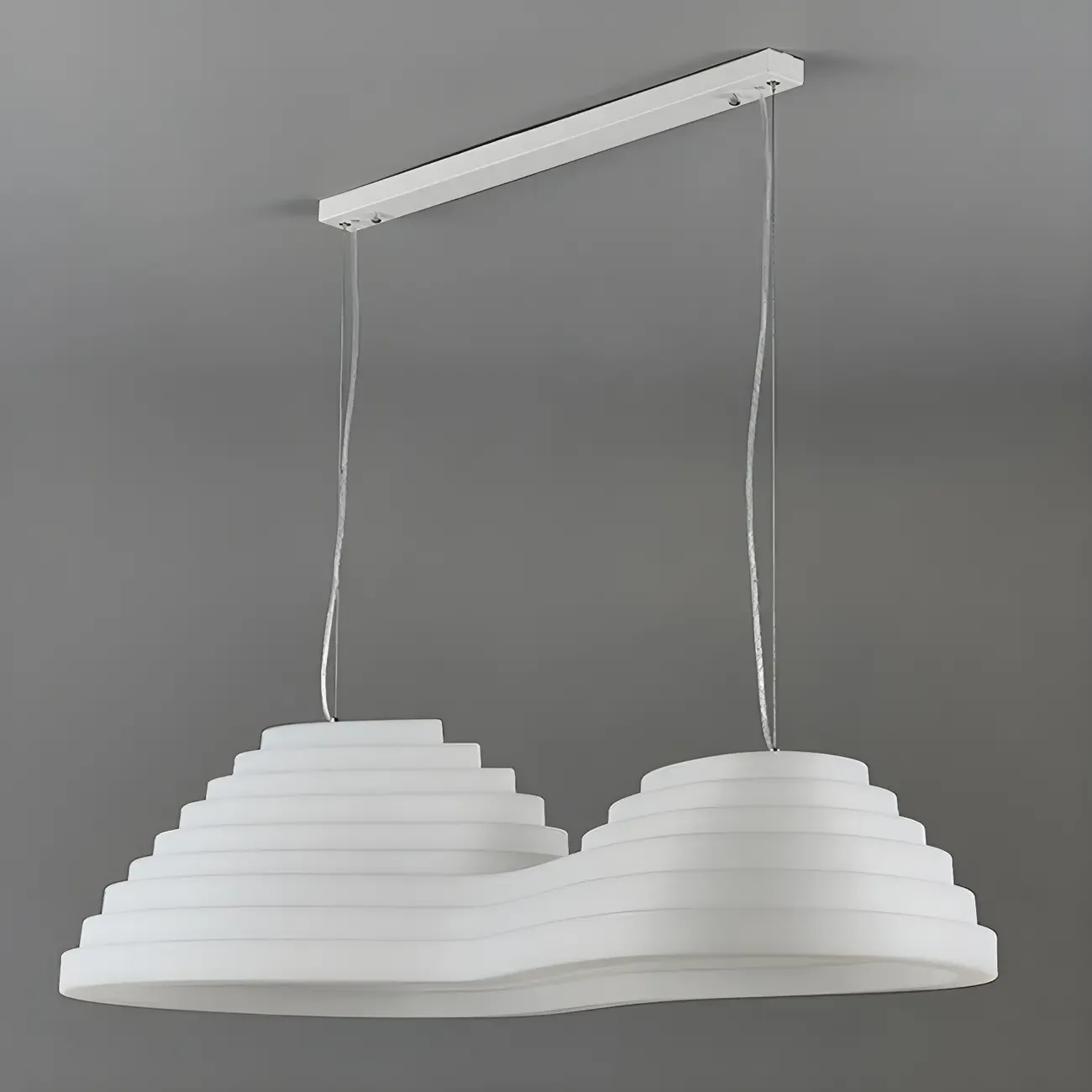 Geometric Large White 2-Light Island Pendant Light