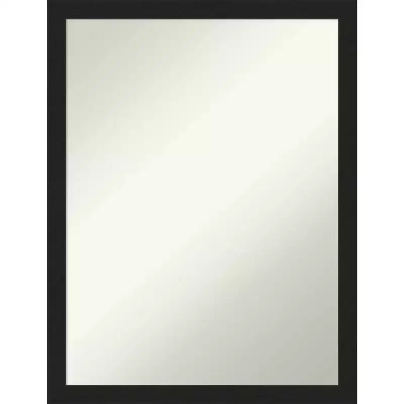 Amanti Art 20"x26" Non-Beveled Grace Narrow Bathroom Wall Mirror Brushed Metallic Black : Rectangle, Polystyrene Frame, Wall Mounted