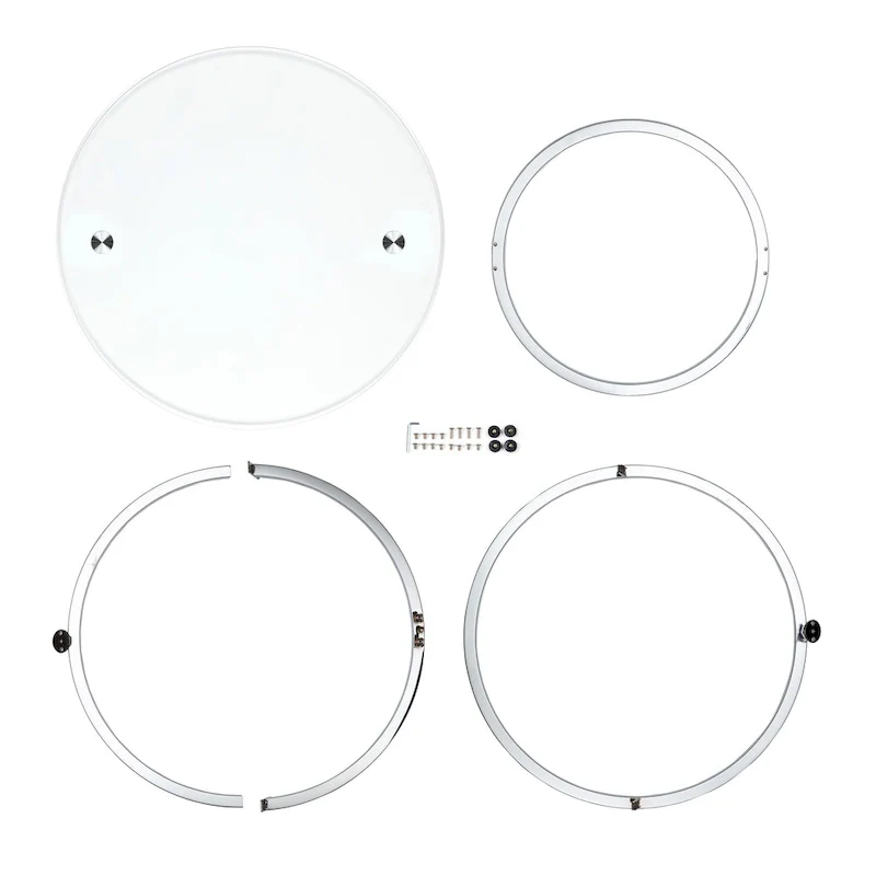 Cross Base Tempered Glass Round Coffee Table