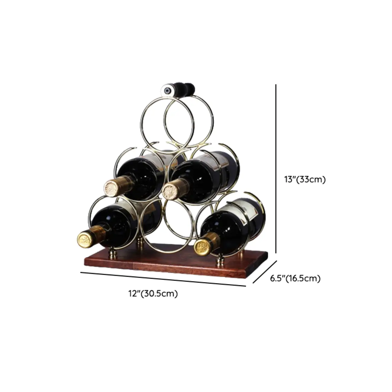 Modern Wine Rack Golden Honeycomb Countertop Bottle Holder