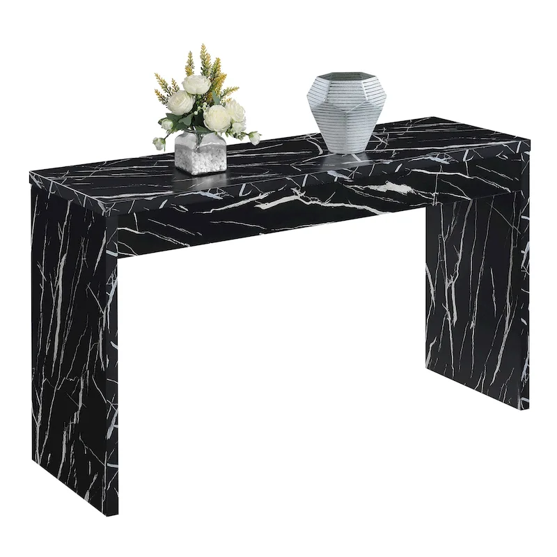 Espresso/White/Black Modern Melamine Console Table & Desk, 1-Person