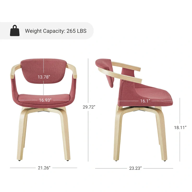 Swivel Upholstered and Wood Accent Chair