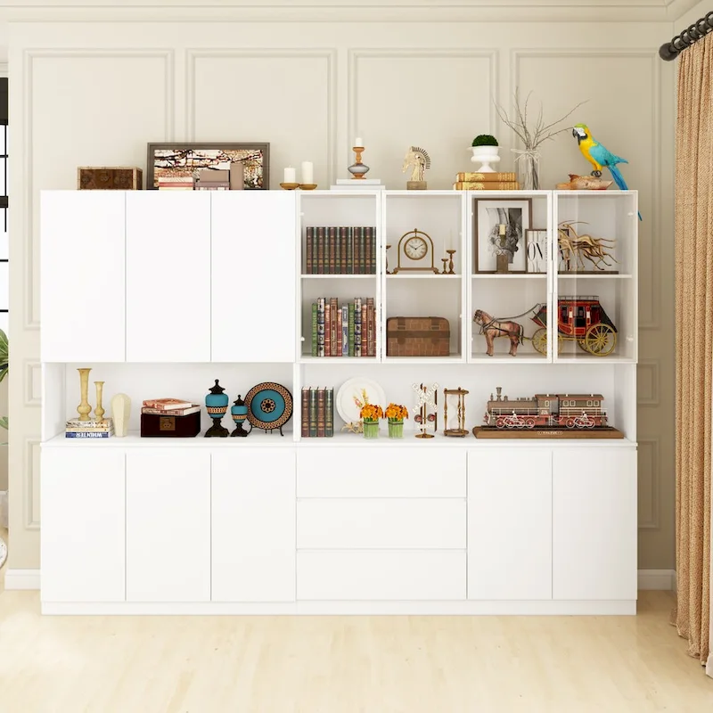 Modular Buffet and Display Cabinet - Modular Design in Pristine White