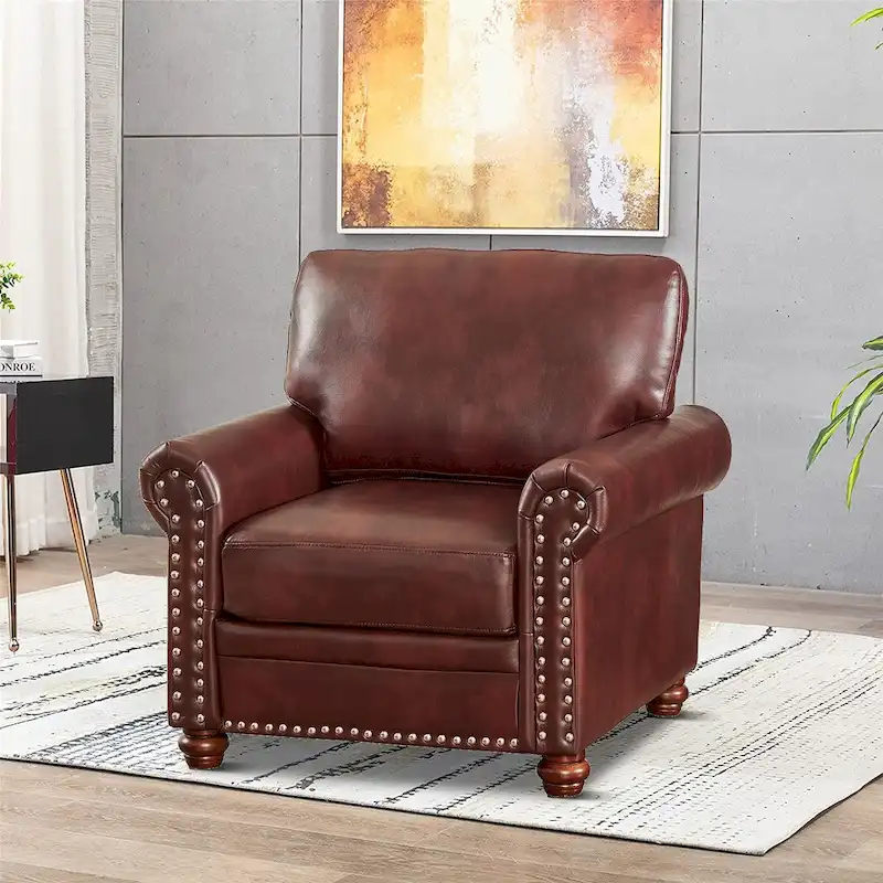 Vintage Elegant PU Upholstered Armchair, For Indoor Use