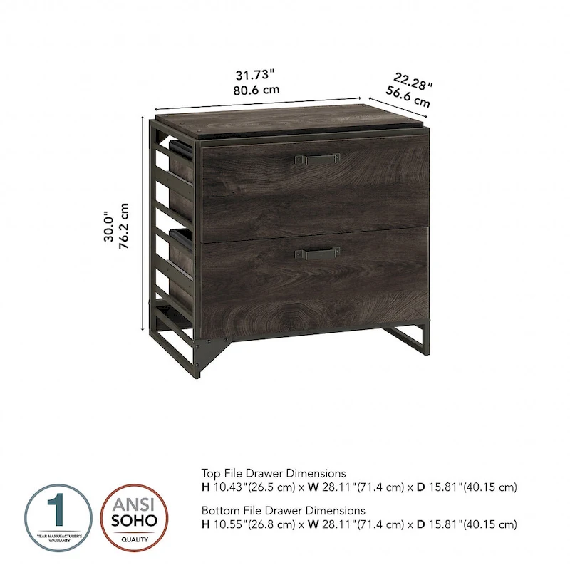 Lateral File Cabinet in Rustic Grey