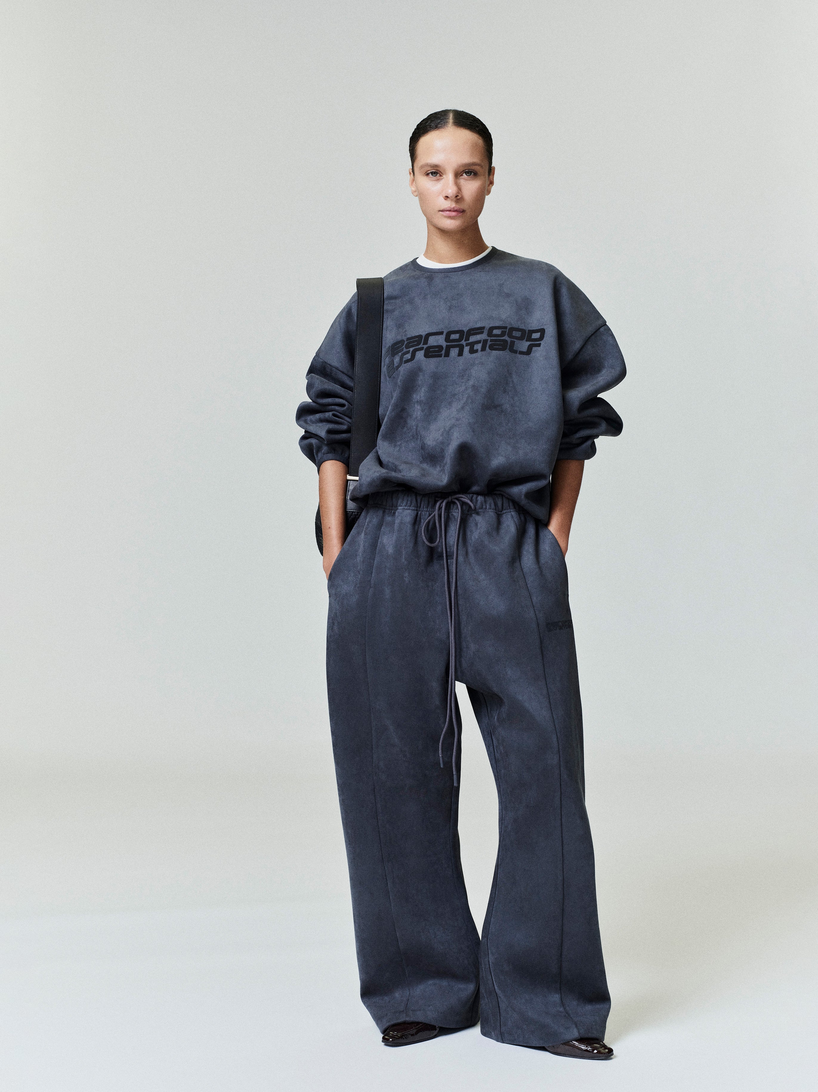 Suede Fleece Modern Crewneck Sweatshirt
