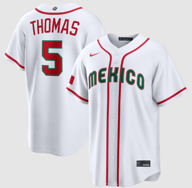 Mexico Baseball Alek Thomas White 2026 World Baseball Classic Home Stadium Jersey