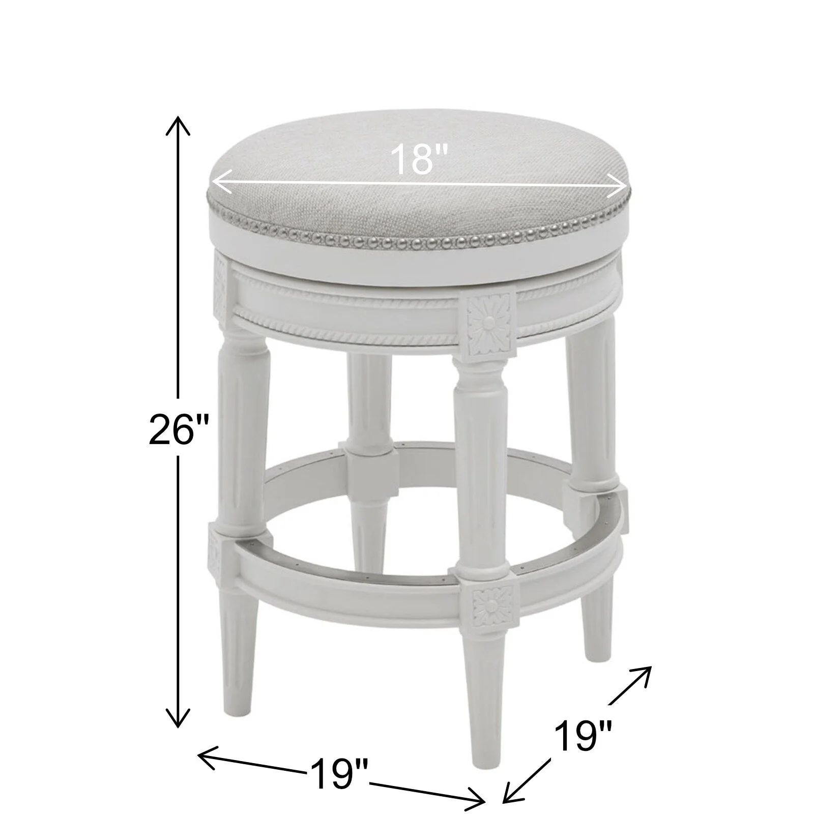 New Ridge Home Goods Chapman Backless Swivel 26 Counter-Height Bar Stool - Counter Height