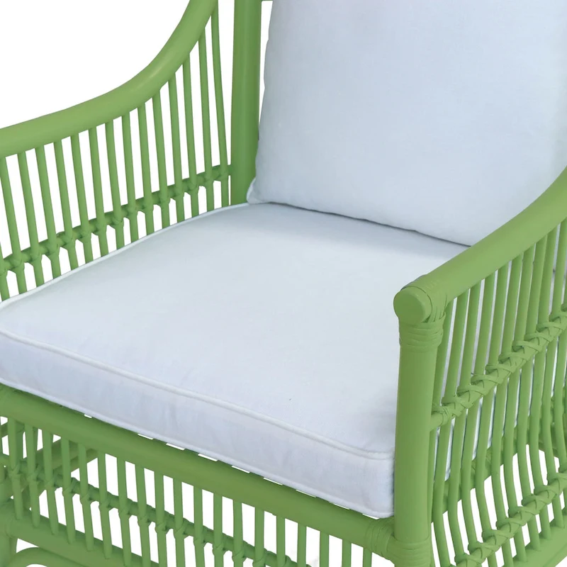 Rattan Slat Back Cushioned Arm Dining Accent Chair by East at Main - 24x25.5x39.25