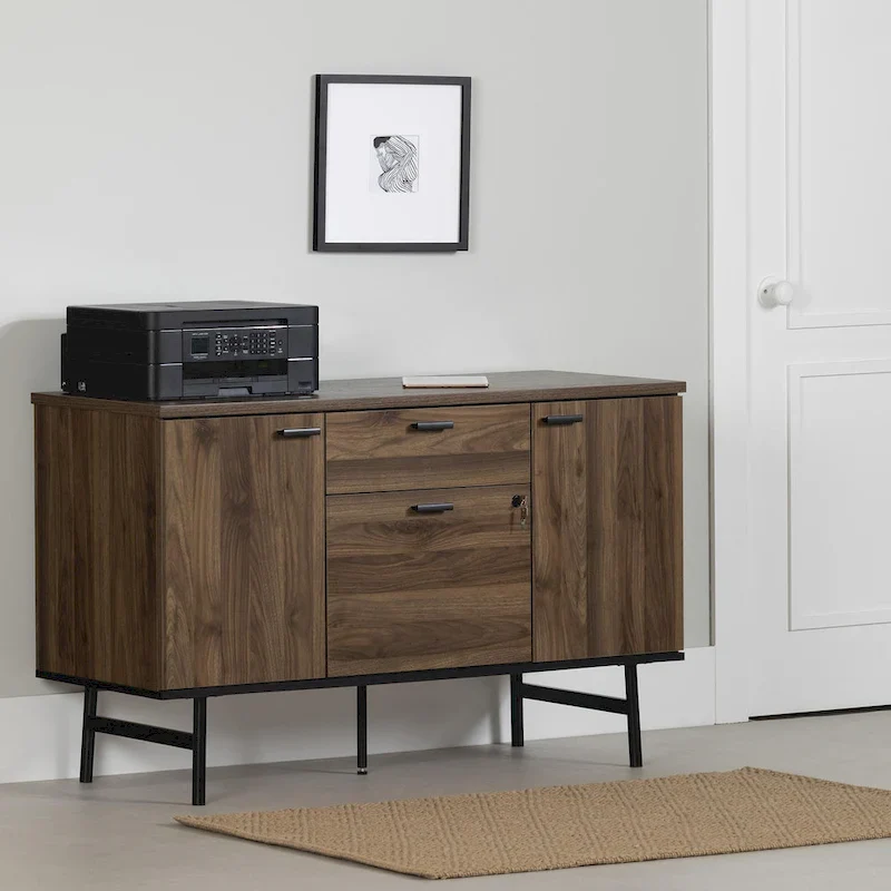 Contemporary Office Credenza with File Drawer