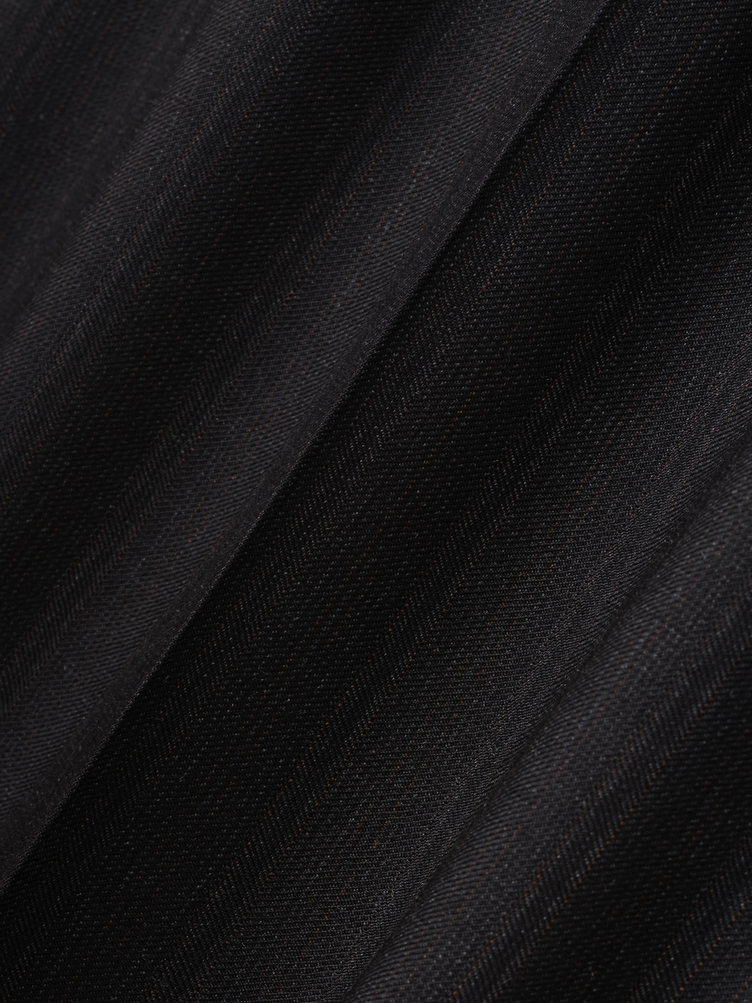Black Striped Wool Wide Leg Drawstring Pants