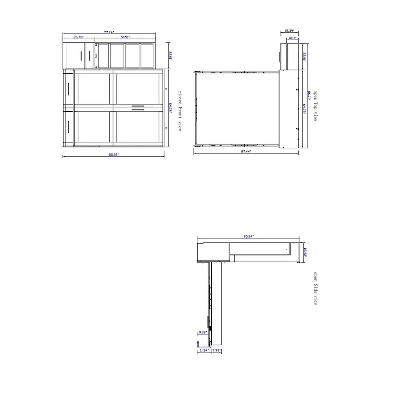 Brentwood Queen Murphy Bed with One Pier