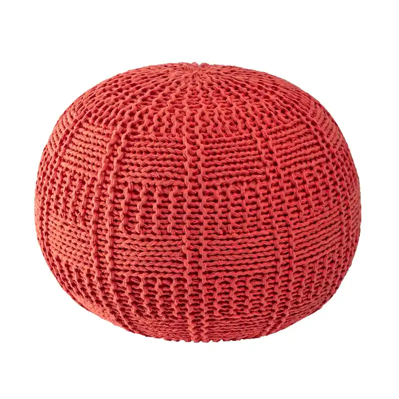 Nuloom Casual Knitted Cotton Basketweave Pouf