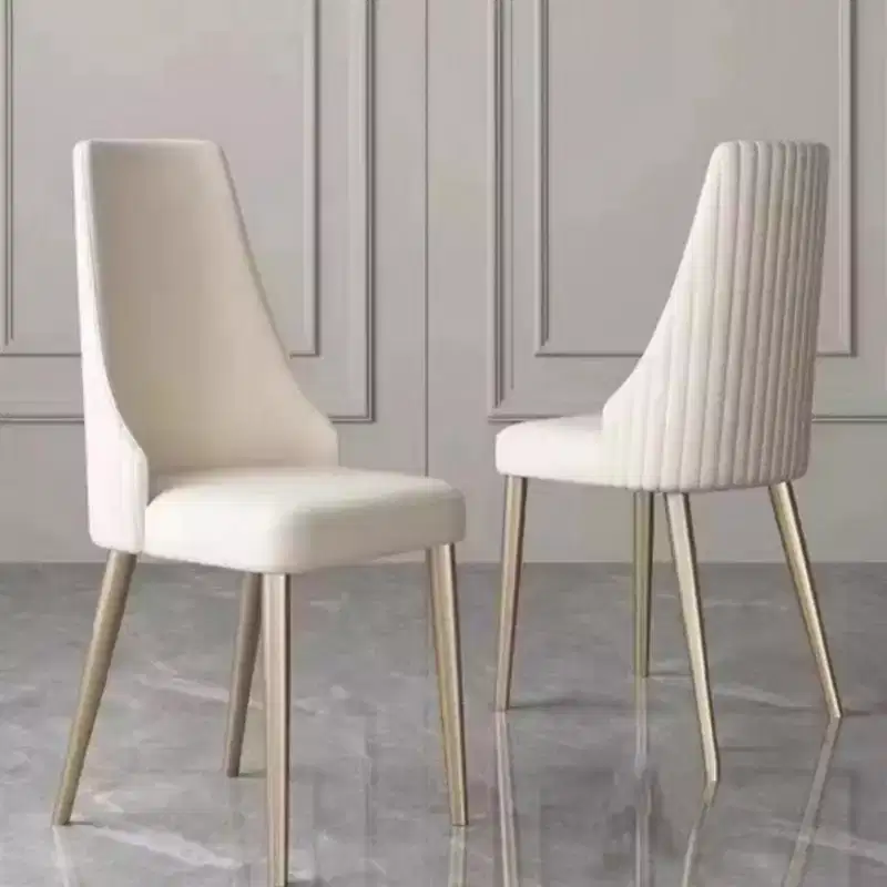 Set of 2 Modern PU Upholstered Dining Chairs with High Back, Stylish Armless Chairs for Kitchen, Dining Room, or Living Room-Panipeachy