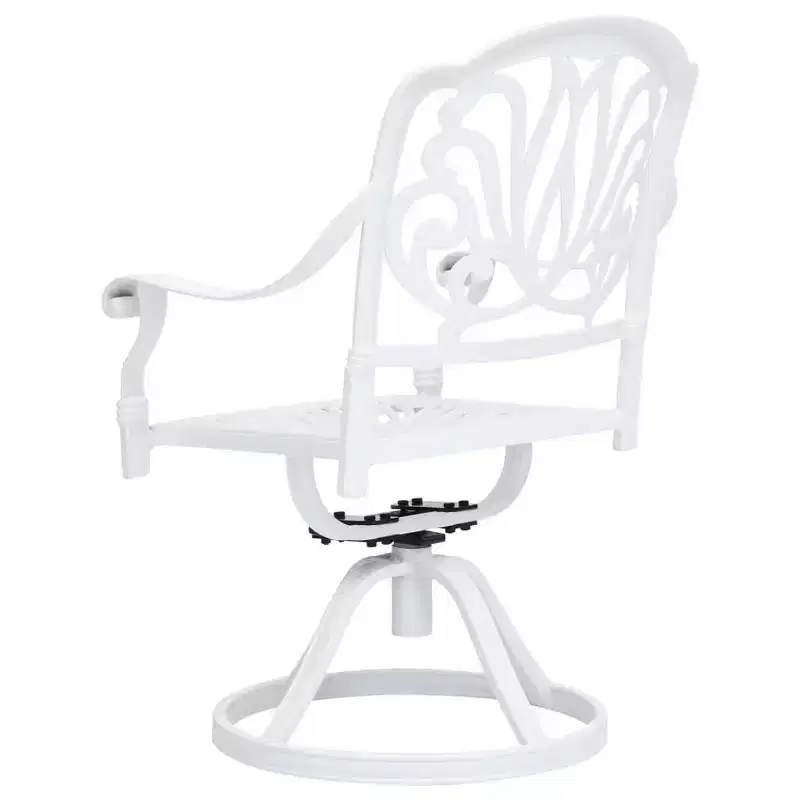 vidaXL Bistro Set White Cast Aluminum Standard Swivel Bistro Set