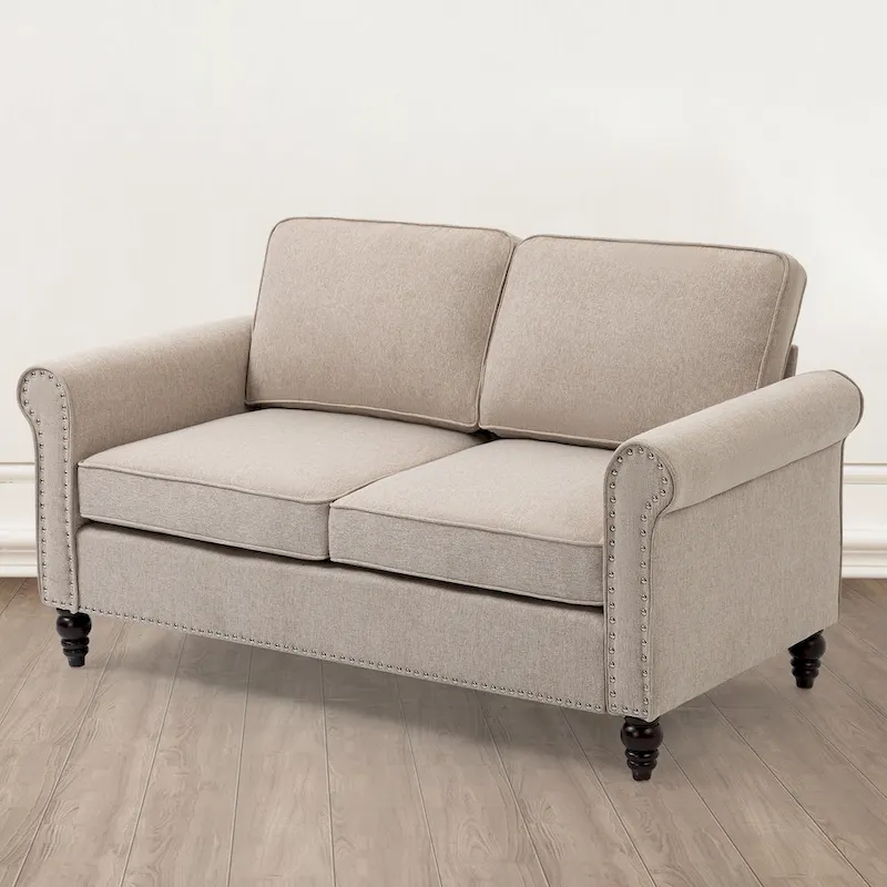 Upholstered Solid Wood Loveseat Sofa - 23.30 x 44.50 x 30.70