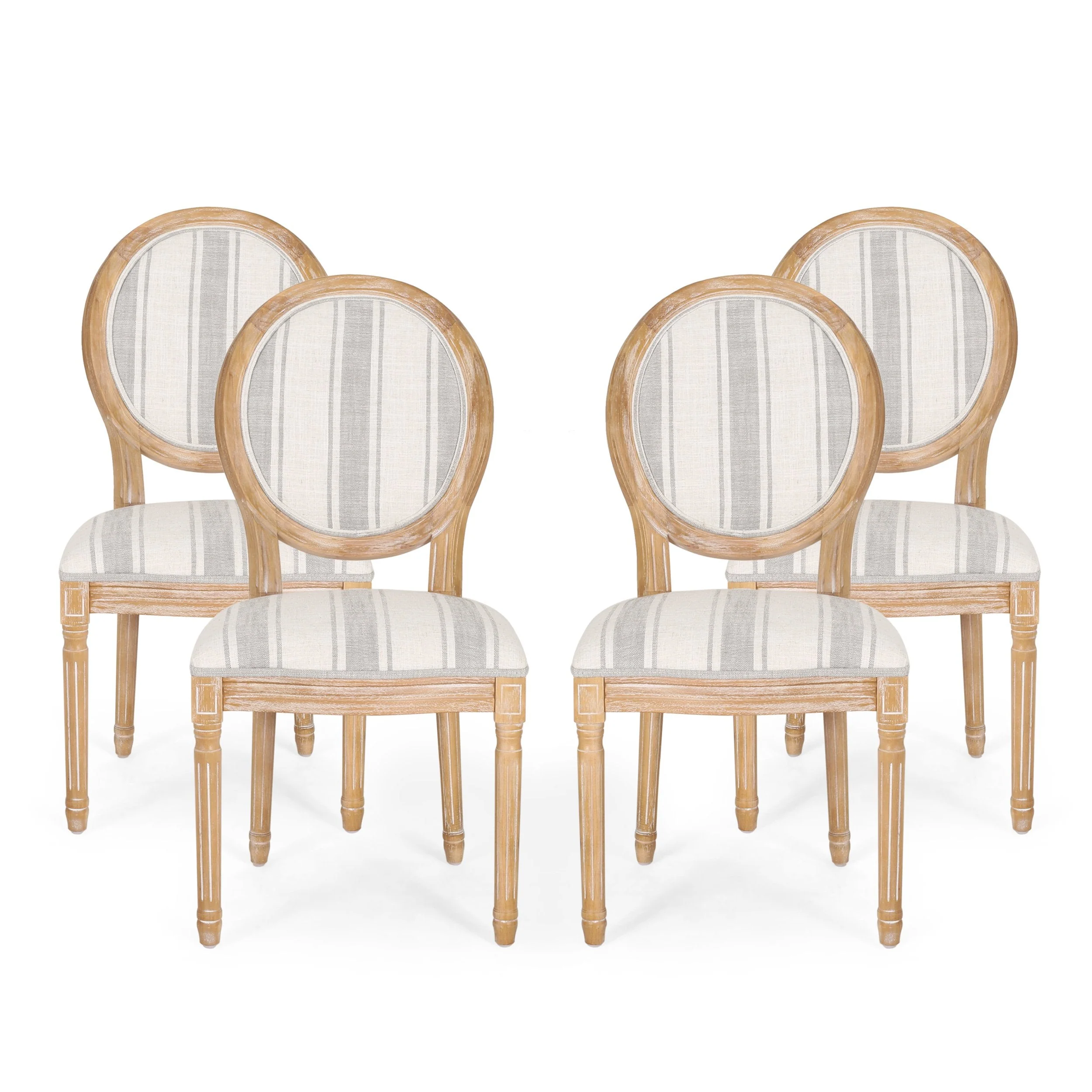 French Country Fabric Dining Chairs - NH419413