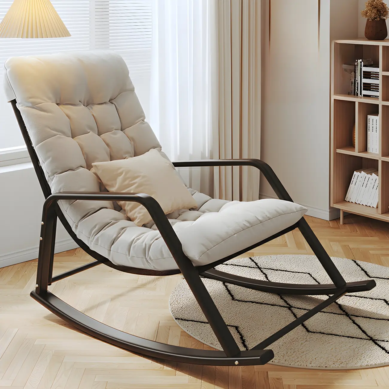 Modern Indoor Oversized Upholstered Rocking Chair