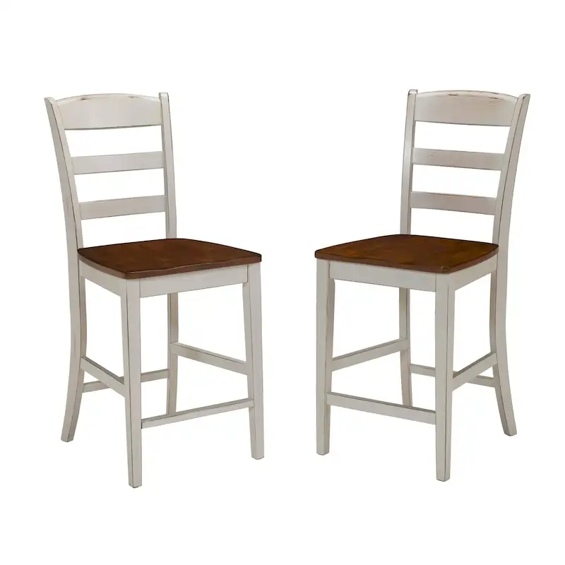 Homestyles Monarch 3-Piece Off-White Wood Kitchen Island Set with Drop Leaf Wood Top - 48' x 25' x 36'