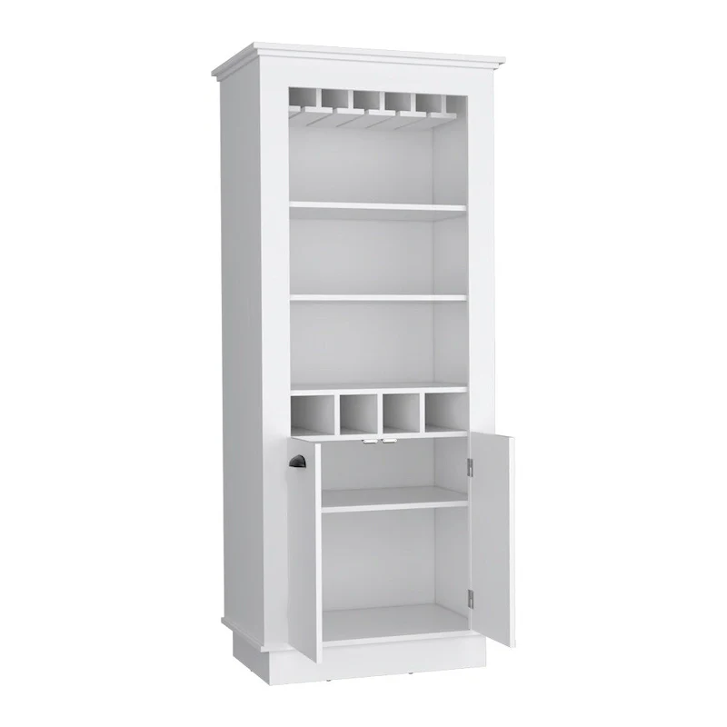 Bar Cabinet, Four built-in wine racks,Living Room, Black