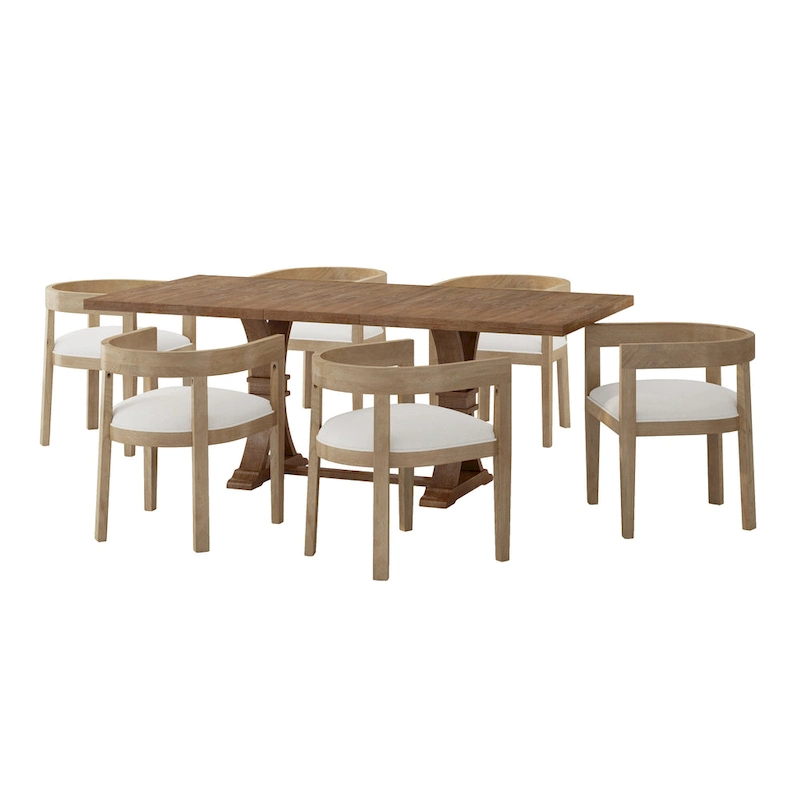 Hudson Fabric and Wood 7 Piece Dining Set by Christopher Knight Home