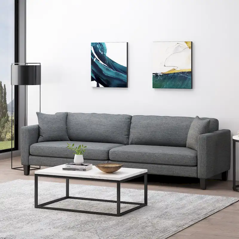 4-Seater Fabric Sofa with Accent Pillows