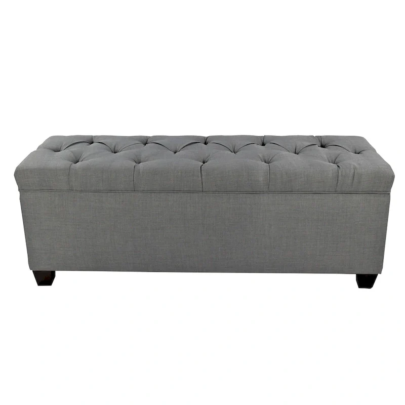 Grey Diamond-Tufted Shoe Storage Bench – Seat & Storage, 2 Sizes