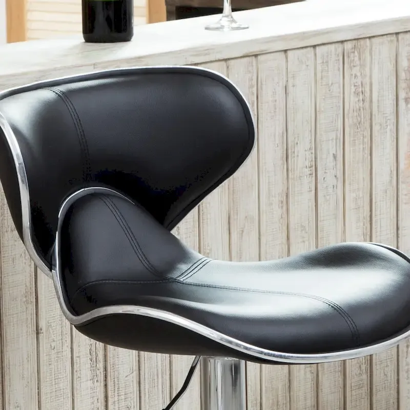 Roundhill Furniture Masaccio Leatherette Airlift Adjustable Swivel Barstool (Set of 2)