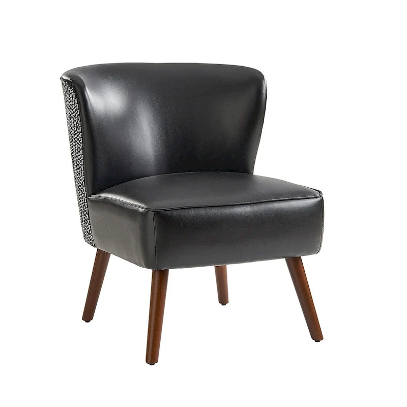 Alexander Mid-Century Modern Side Armchair with Solid Wood Legs by HULALA HOME
