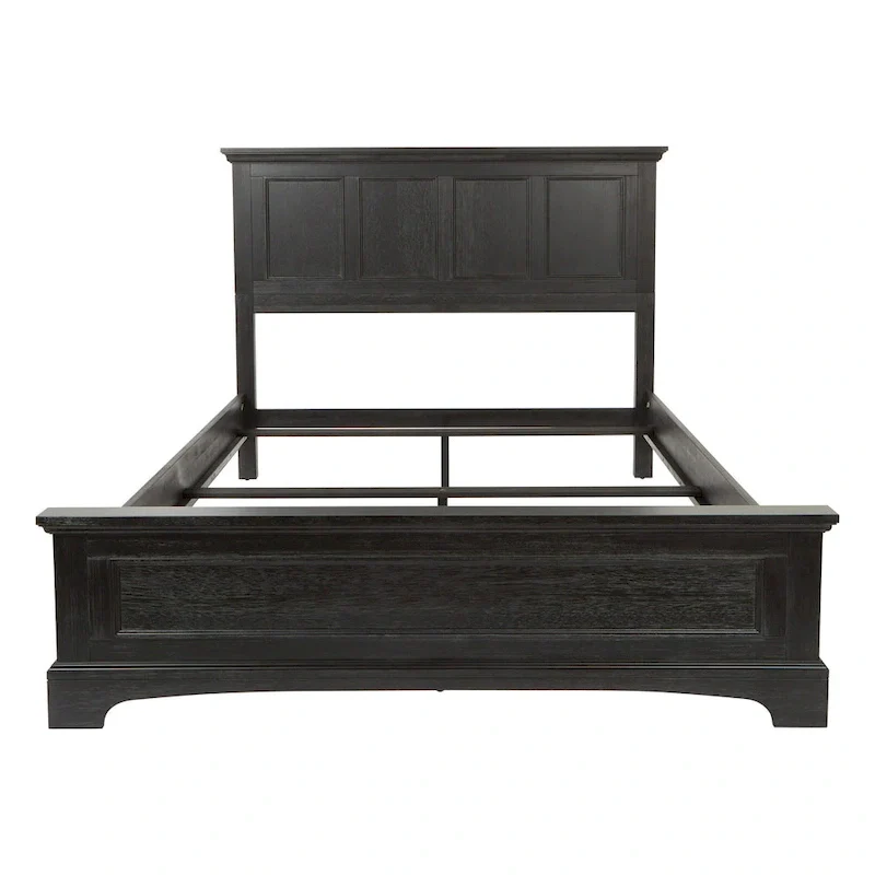 Farmhouse Basics Rustic Black Finish Panel Bed Set