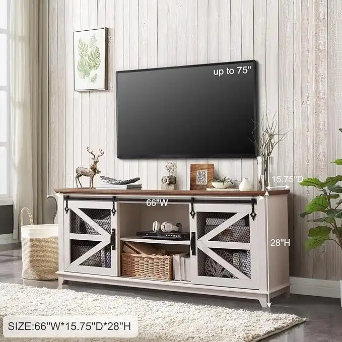 Industrial & Farmhouse TV Stand, Entertainment Center, TV Console