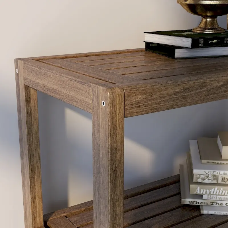 NewRidge Solid Wood Dunnsville 4-Tier Stepback Shelf, Bookcase