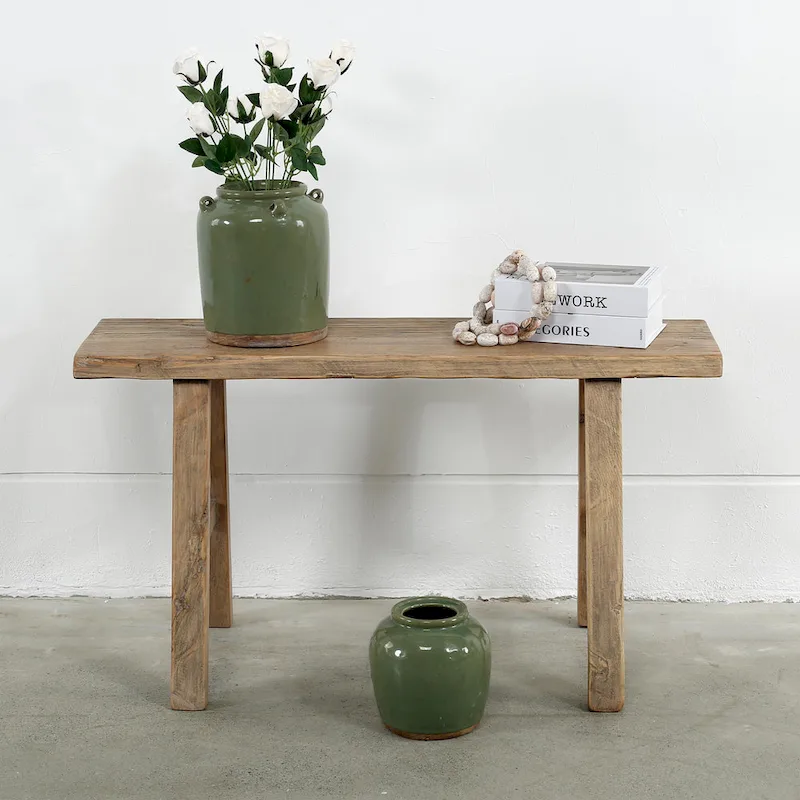 35 Long 10 Wide Elmwood Bench, Natural Wood - 8' x 11'