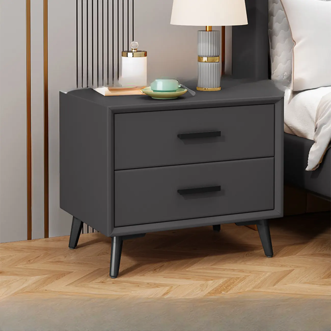 Modern Timber Off-White 2-Drawer Nightstand