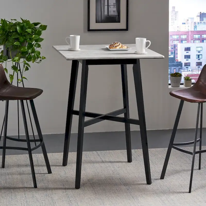 Modern Bar Height 42 Dining Table, Rubberwood Legs and Laminate Table Top